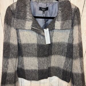 Talbots Womens Jackie Fit Wool Alpaca Jacket Full Zip Collared Size 8 NWT